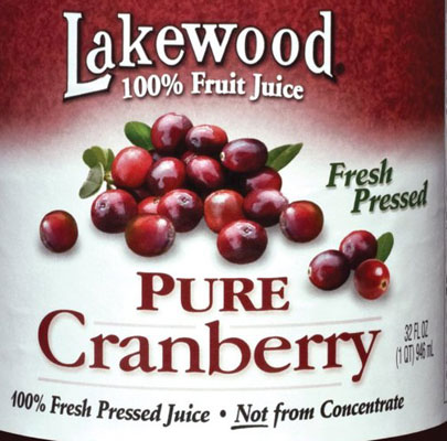 pure organic juice from cranberries